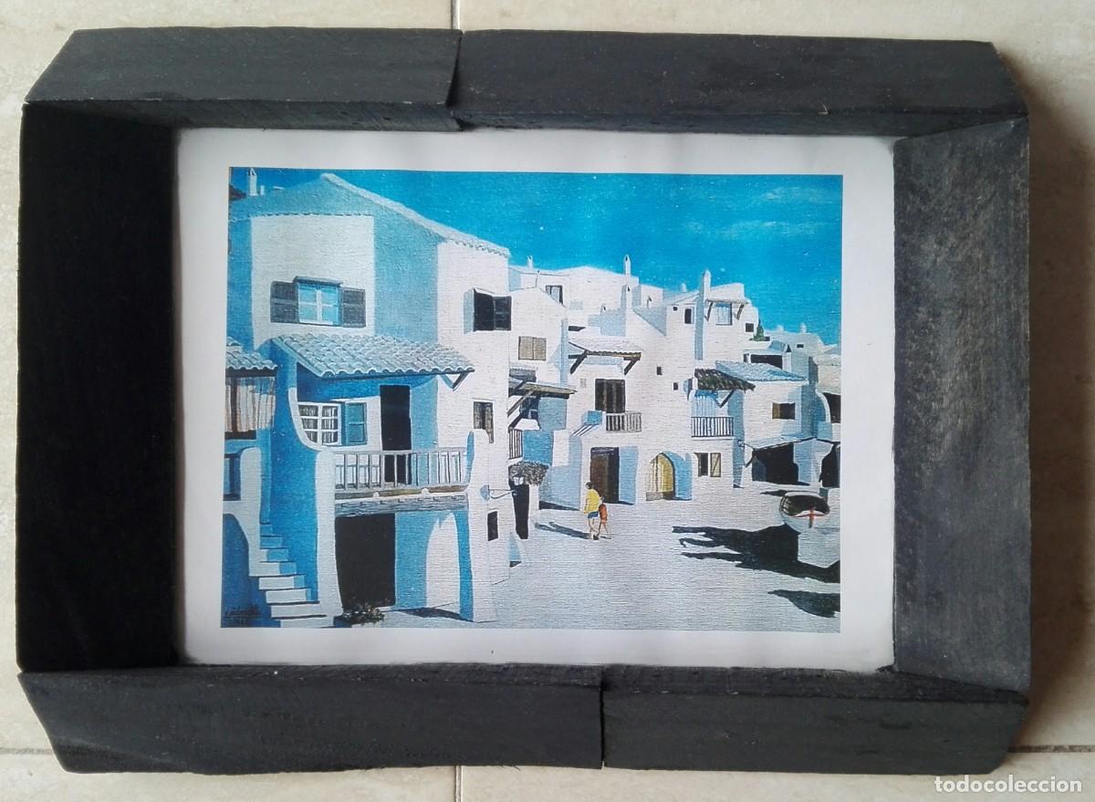 Arte: LAMINA ENMARCADA MADERA Y CRISTAL ANTI REFLEJOS. MEDIDAS 26 X 21. ARTESANAL. VER FOTOS