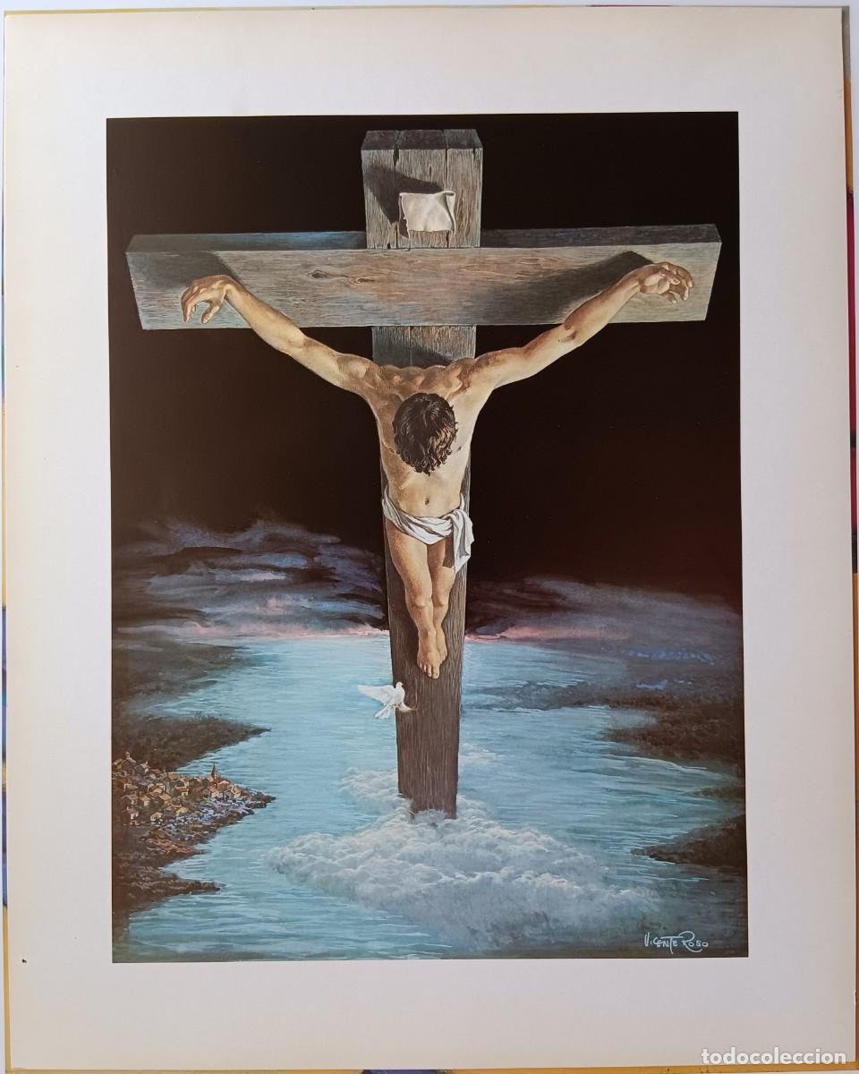Arte: CRISTO DE LA PAZ (ORIGINAL PINTADO POR VICENTE ROSO). L&Aacute;MINA ANTIGUA. L.G. TALLEDA, BARCELONA.