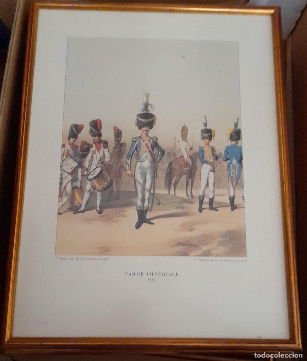 Arte: L&Aacute;MINA DE LITOGRAF&Iacute;A COLOREADA ENMARCADA, GUARDIA IMPERIAL DE NAPOLE&Oacute;N