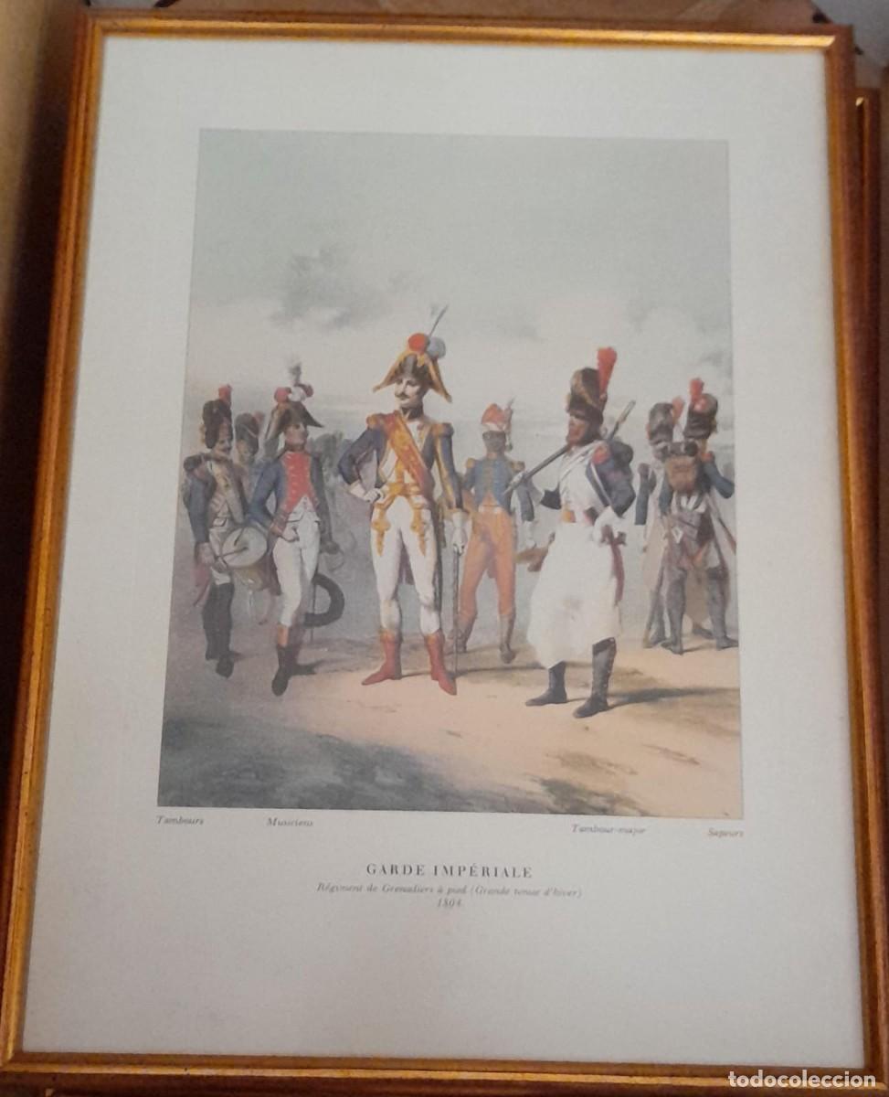Arte: L&Aacute;MINA DE LITOGRAF&Iacute;A COLOREADA ENMARCADA, GUARDIA IMPERIAL DE NAPOLE&Oacute;N