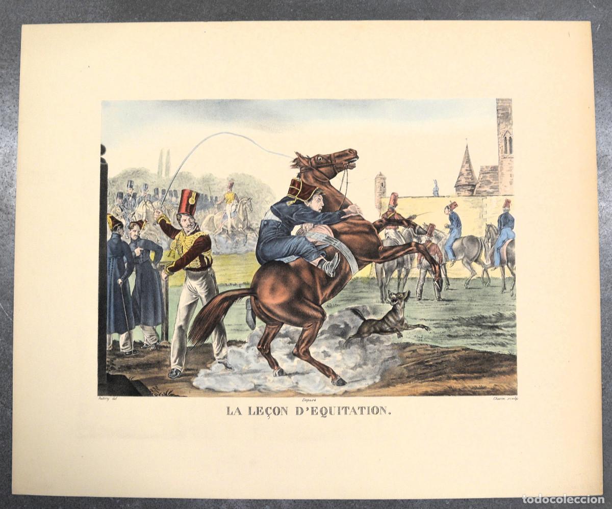 Art: La Le&ccedil;on d'Equitation. La Lecci&oacute;n de Equitaci&oacute;n. Aubry, de. - Charon, sculp.