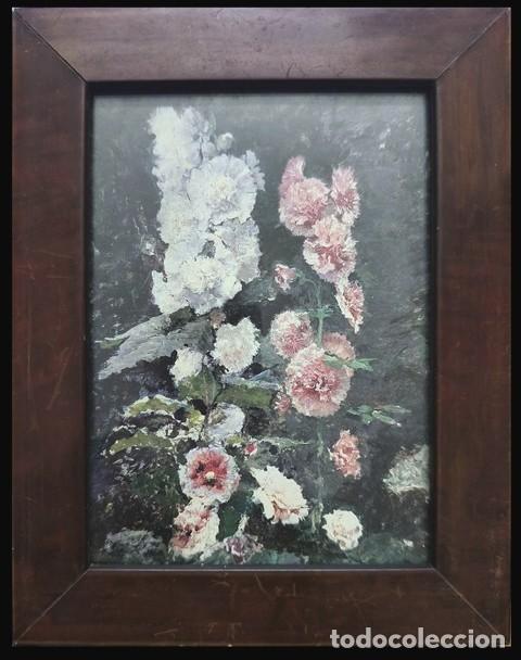 Arte: LAMINA ENMARCADA CON CRISTAL MALVAS REALES DE M. FORTUNY - CUADRO-1144