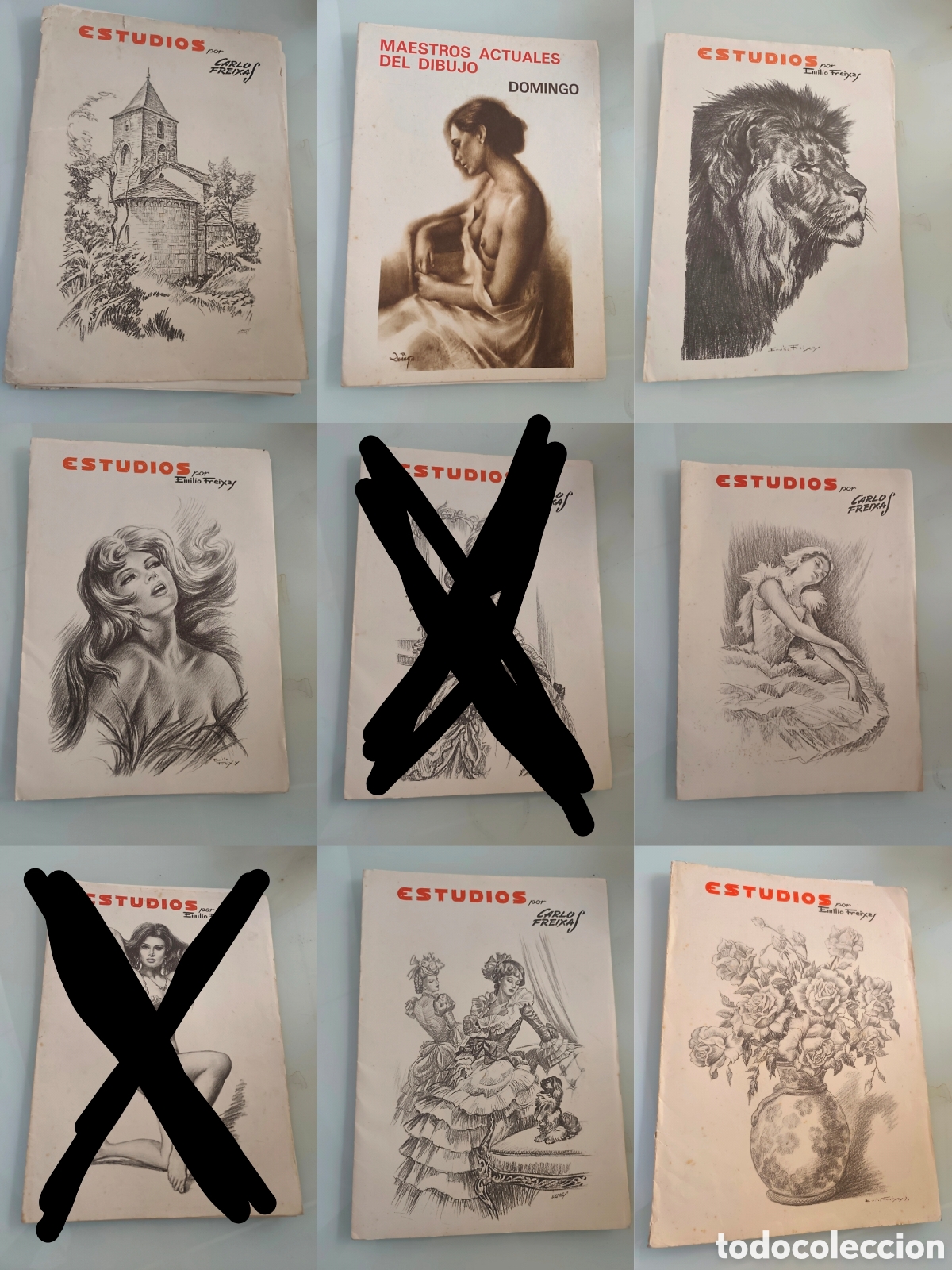 Kunst: Lote Estudios Freixas y Domingo. 8 carpetas con l&aacute;minas. Ver fotos