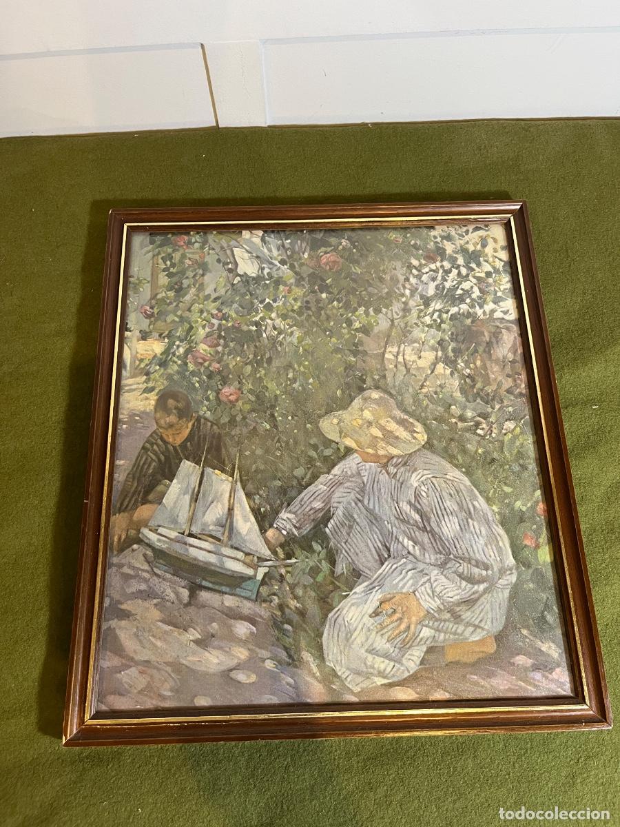 Arte: L&aacute;mina impresa Rosales (Costa Brava) Ignasi Mallol Casanovas 1920 enmarcada 35x35 cm