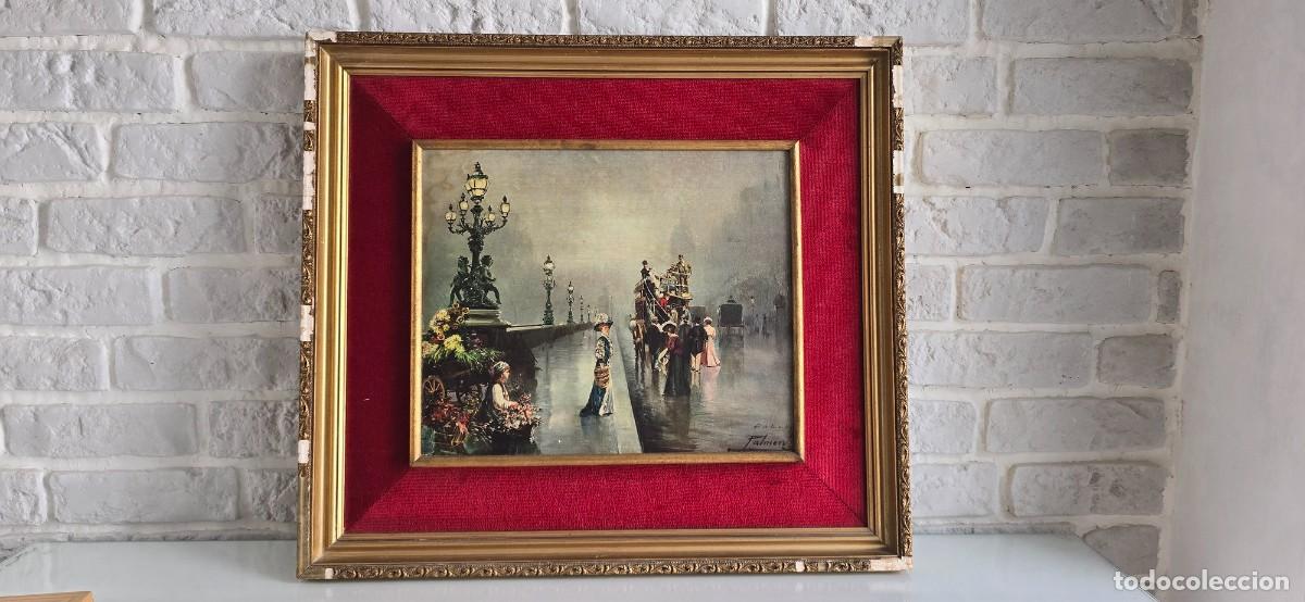 Arte: Cuadro con L&aacute;mina Vintage de &Eacute;poca - Par&iacute;s Belle &Eacute;poque (Od&eacute;on) - Maestro Alfredo Palmero (63x57 cm)
