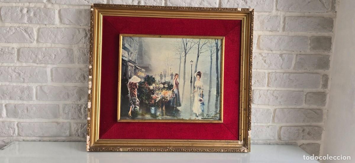 Arte: Cuadro con L&aacute;mina Vintage de &Eacute;poca - Par&iacute;s Belle &Eacute;poque EL BOULEBARD Alfredo Palmero (63x57 cm)