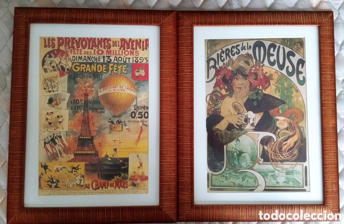 Arte: Lote de dos cuadros de Paris