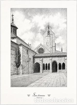 Arte: L&Aacute;MINA IGLESIA DE SAN FRANCISCO PALENCIA PARA ENMARCAR DE A. CUESTA DE 34 X24 CM