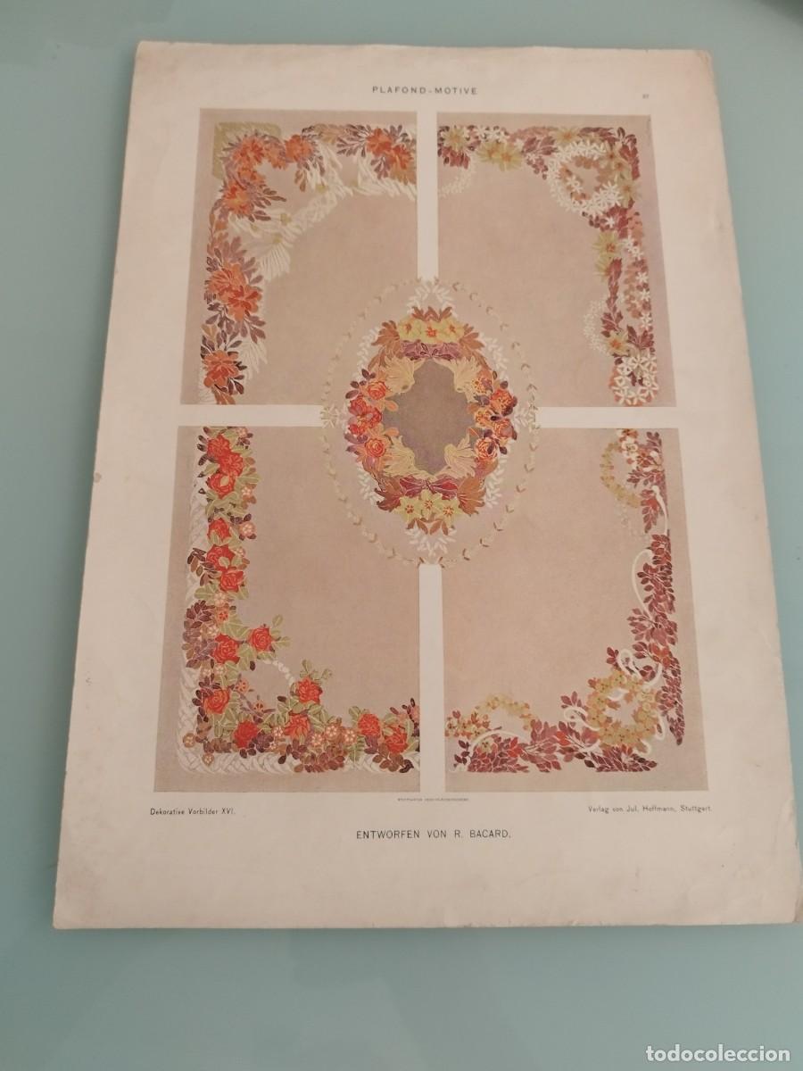 Arte: 1904 DISE&Ntilde;O DE TECHO - R. Bacard - Dise&ntilde;os decorativos del Art Nouveau, Modernista .