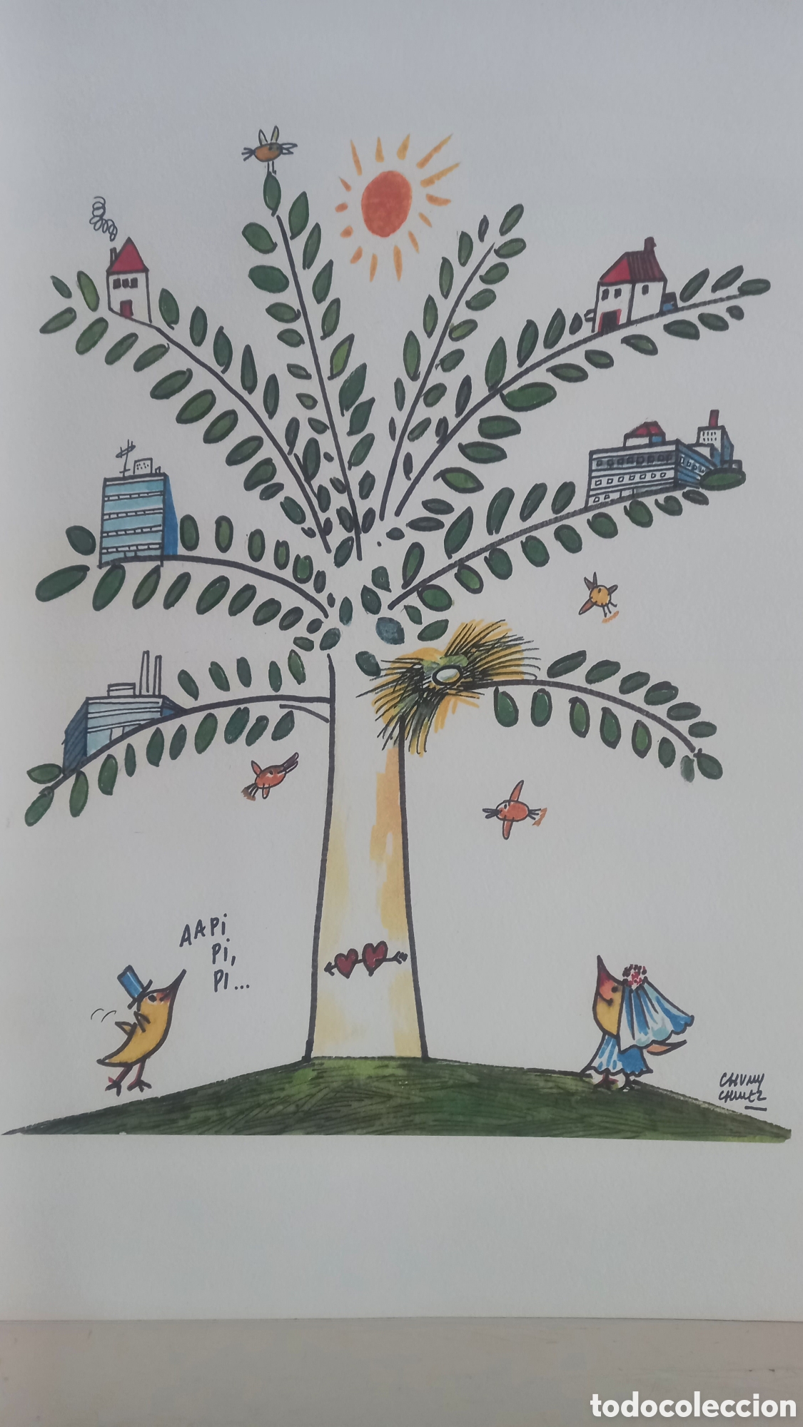 Arte: CHUMMY CHUMEZ. Dibujo o l&aacute;mina de tirada limitada. 42x 32 ctms.