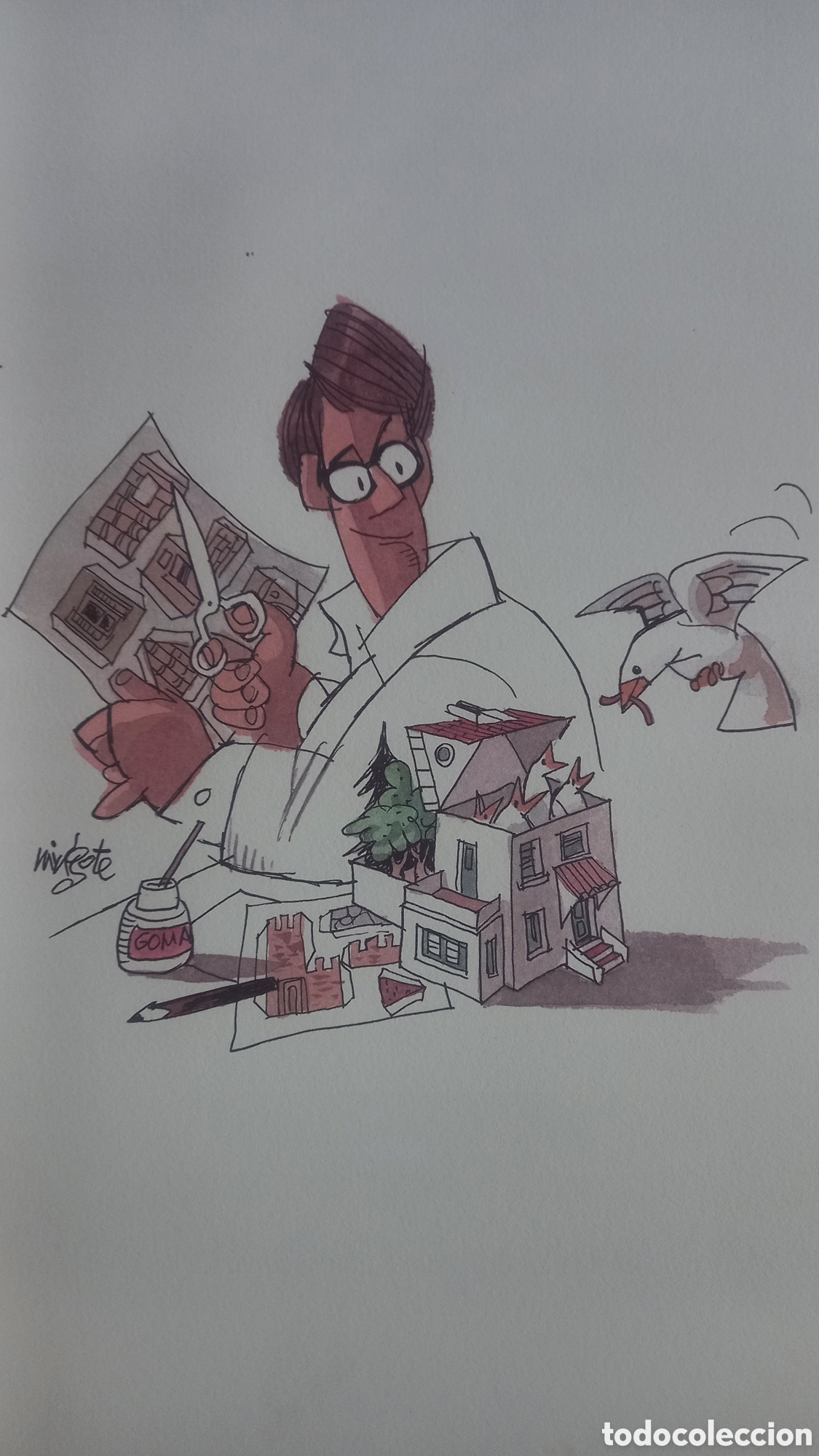 Arte: MINGOTE. Dibujo o l&aacute;mina de tirada limitada. 42x 32 ctms.