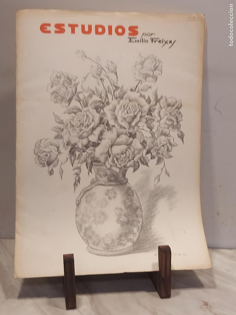 Arte: ESTUDIOS N&ordm; 4 &ndash; FLORES &middot; EMILIO FREIXAS &middot; SEPTIEMBRE 1975 &middot; CARPETA DE L&Aacute;MINAS 27 &times; 38 CM