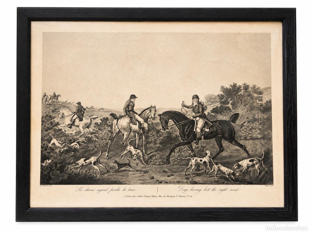 Arte: Perros que han Perdido el Rastro Correcto - Carle Vernet (1758&ndash;1836) - Grabada por Philibert-Louis