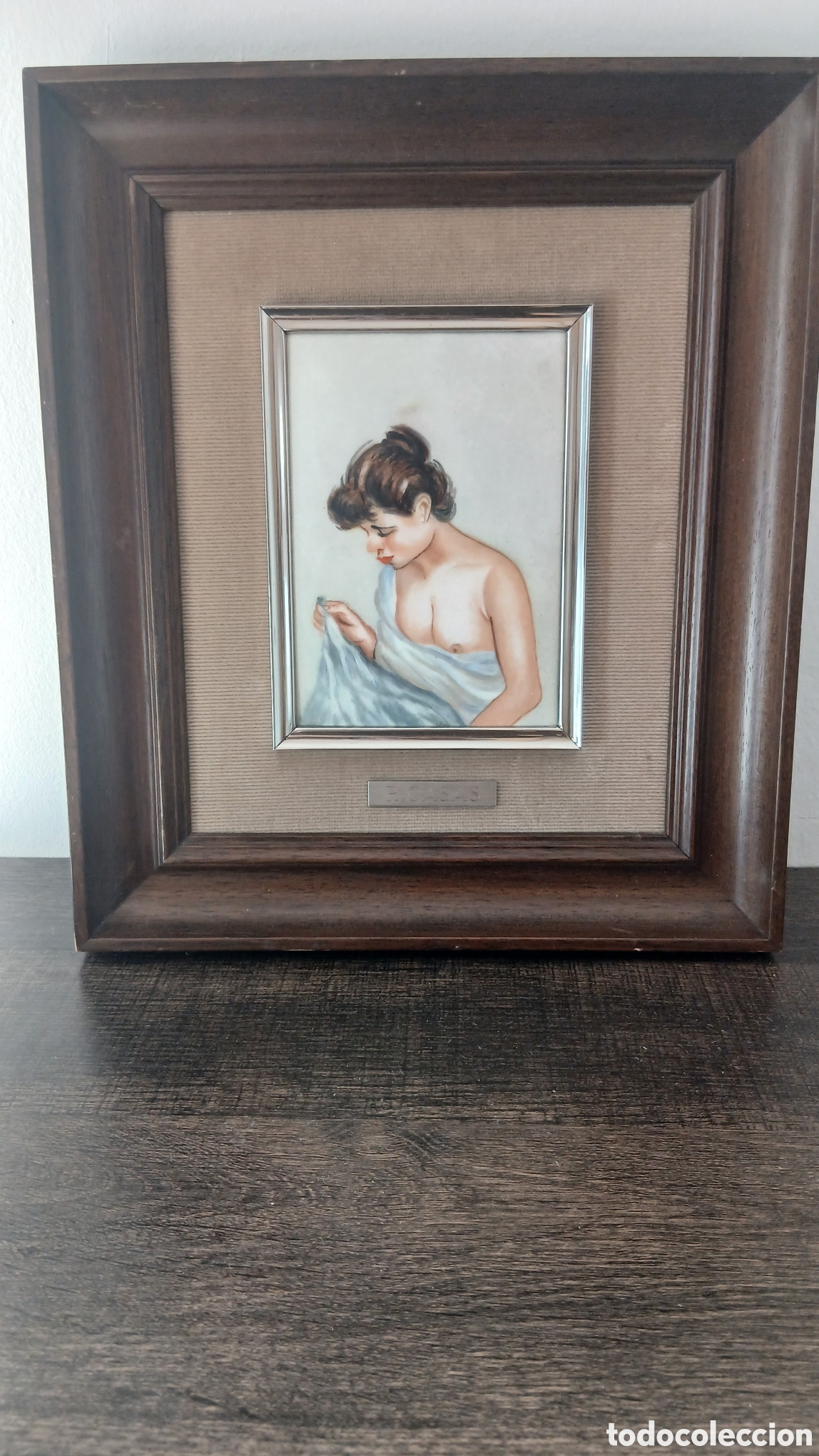 Arte: Precioso cuadro antiguo con firma R. Casas