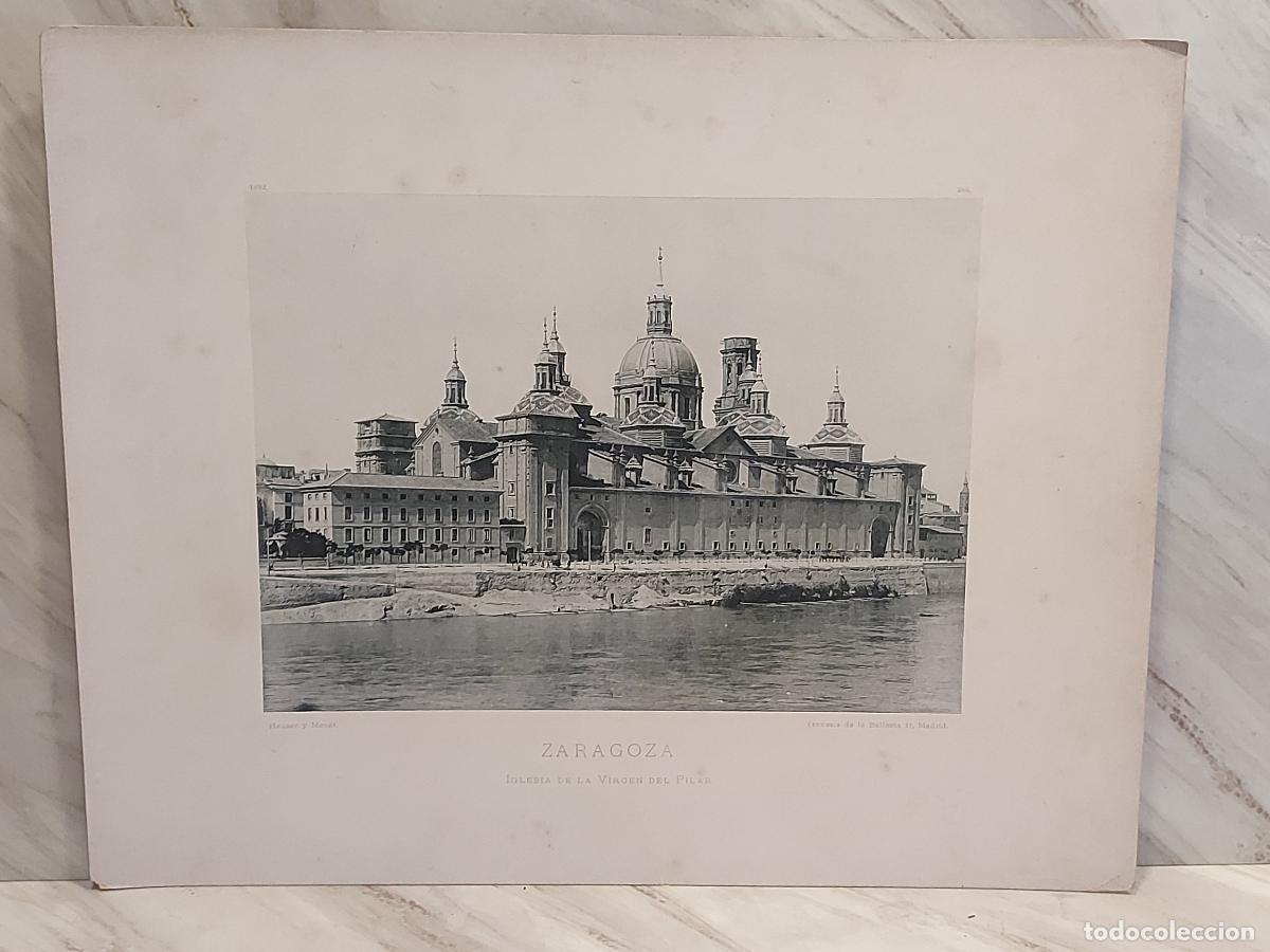 Arte: 1892 | ZARAGOZA | IGLESIA DE LA VIRGEN DEL PILAR | FOTOTIPIA HAUSER Y MENET | ESPA&Ntilde;A ILUSTRADA
