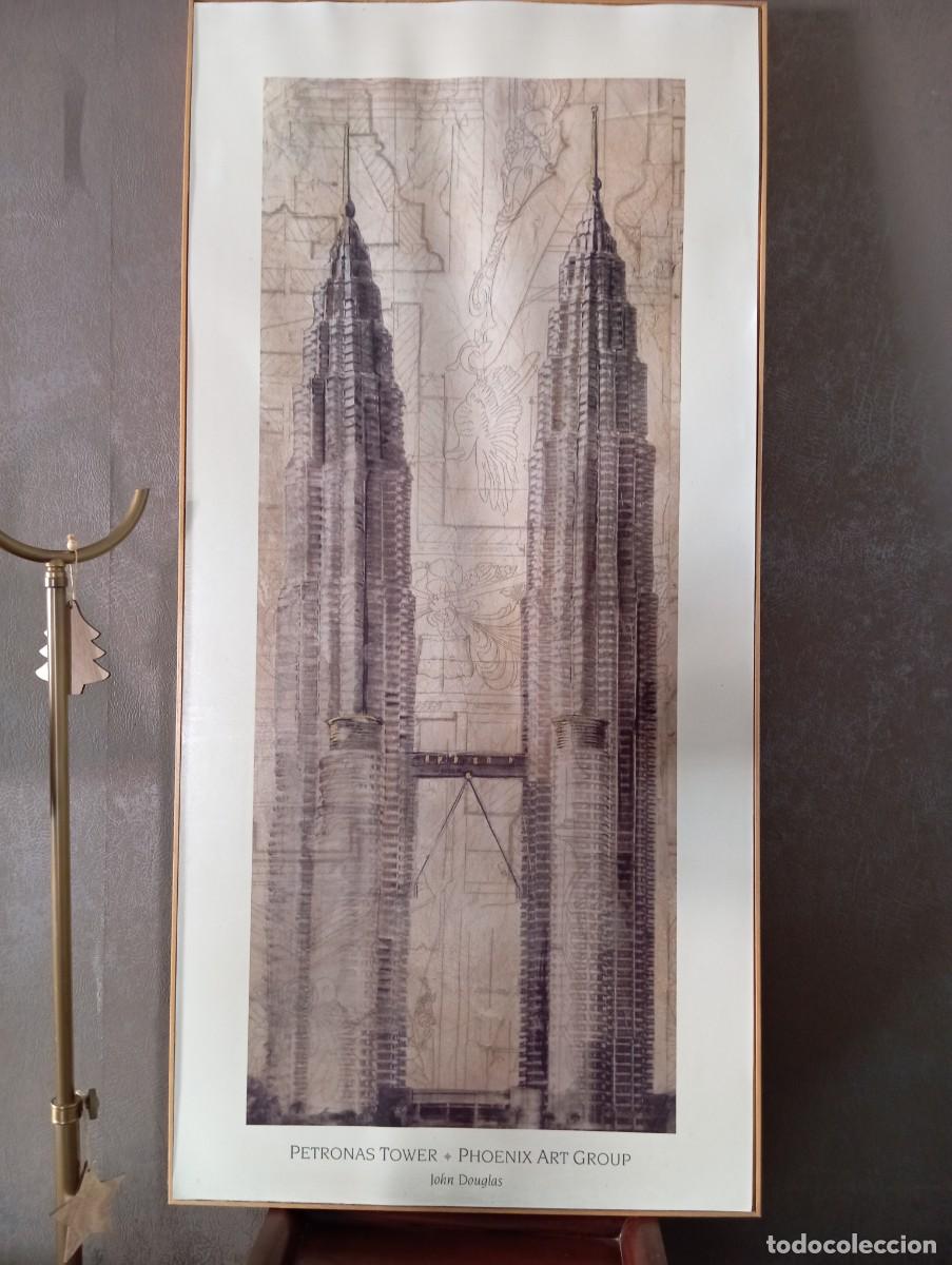 Arte: Petronas Tower de John Douglas, Phoenix Art Group &ndash; gran l&aacute;mina sobre tablero, a&ntilde;os 90