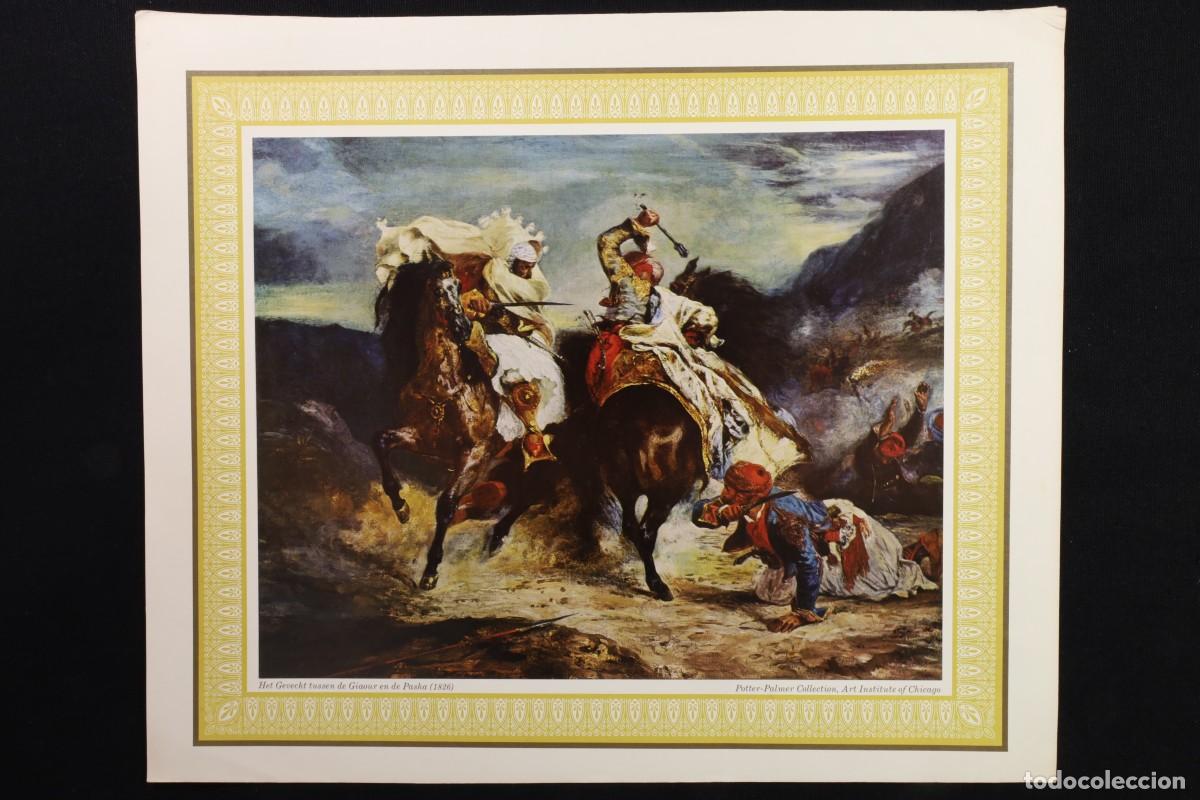 Arte: L&aacute;mina Batalla entre Giaour (Cristiano) y Pach&aacute;. Print Battle between Giaour and Pacha.