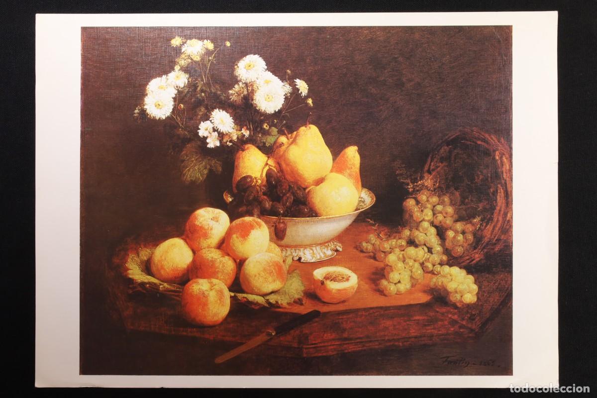 Arte: L&aacute;mina Flores y Frutas. Henry de Fantin-Latour Flowers and Fruits Print.