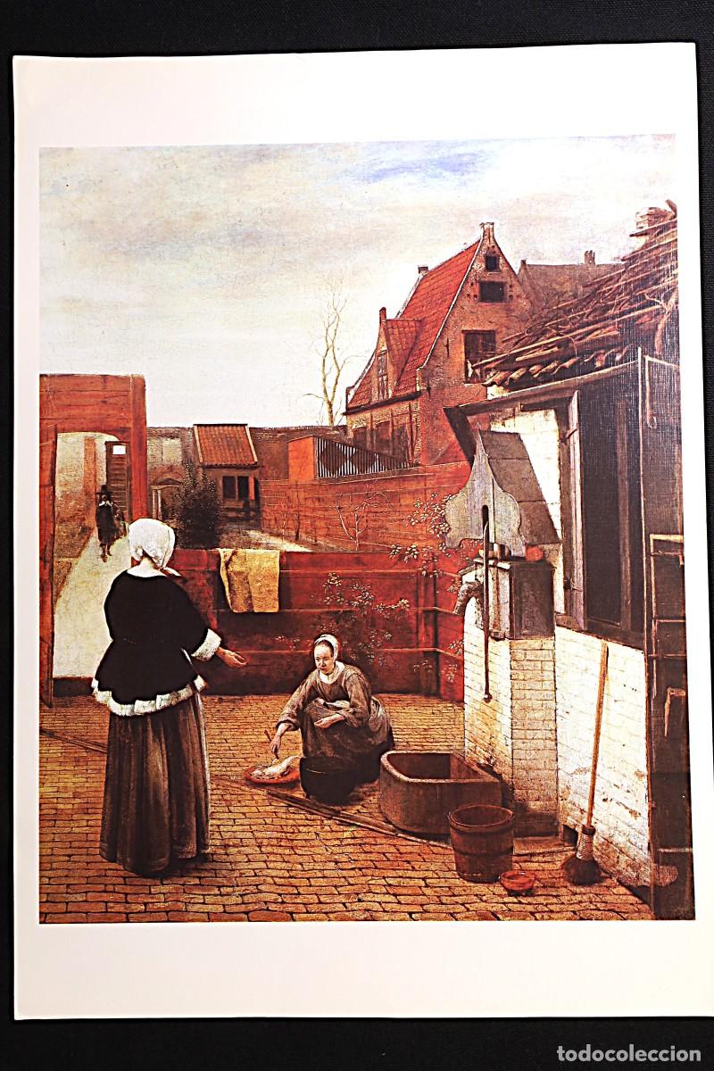 Arte: L&aacute;mina Mujer y su sirvienta en un patio. Pieter de Hooch. Print: Woman and her servant in a courtyar