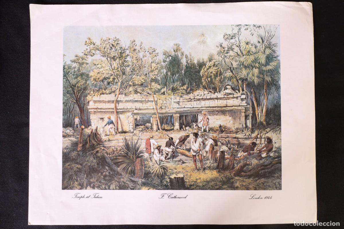 Arte: L&aacute;mina Templo de Tulum. Catherwood. Print of the Temple of Tulum.