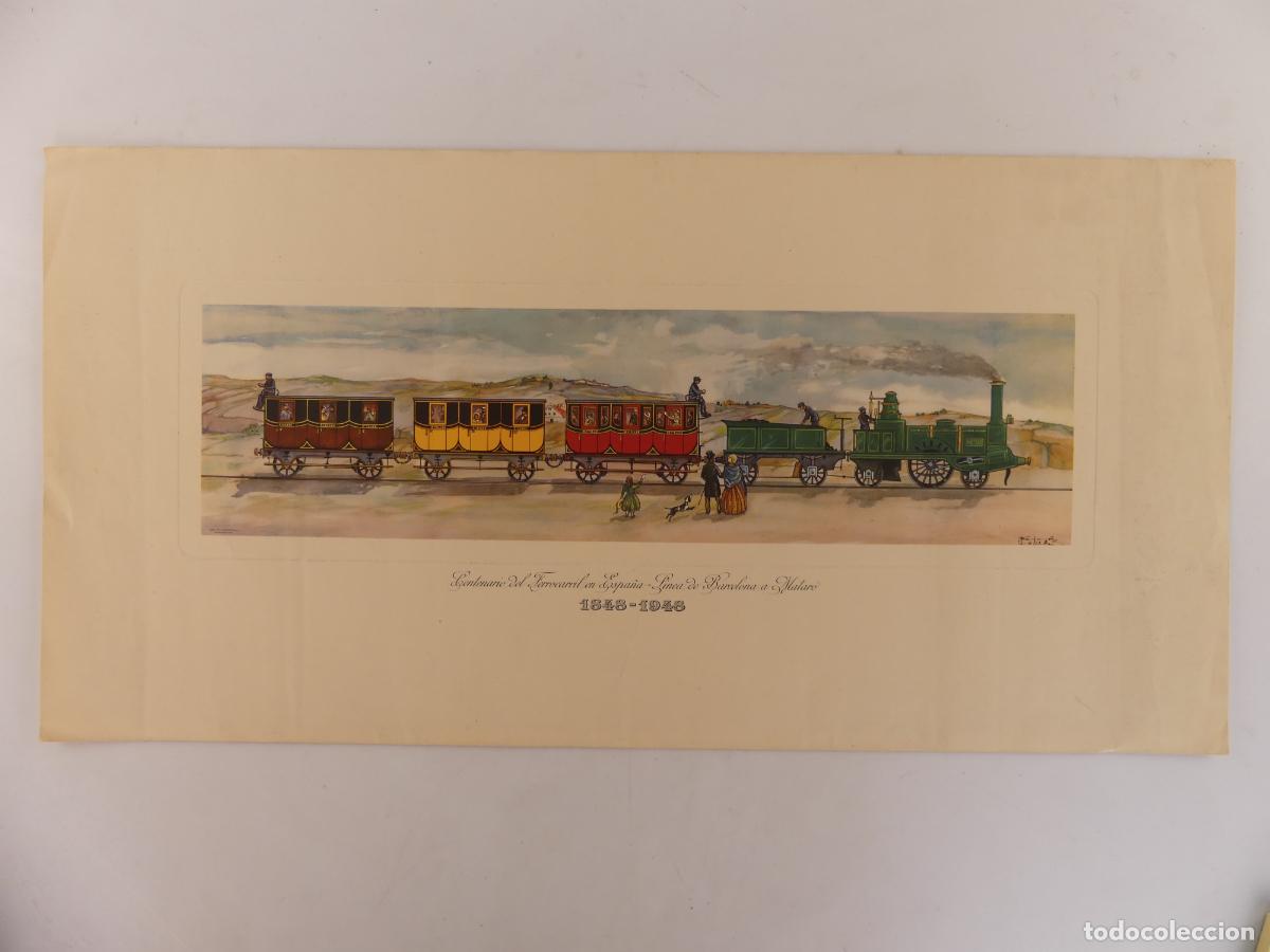 Arte: LAMINA CENTENARIO DE FERROCARRIL EN ESPA&Ntilde;A 1848-1948 EDICION LIMITADA
