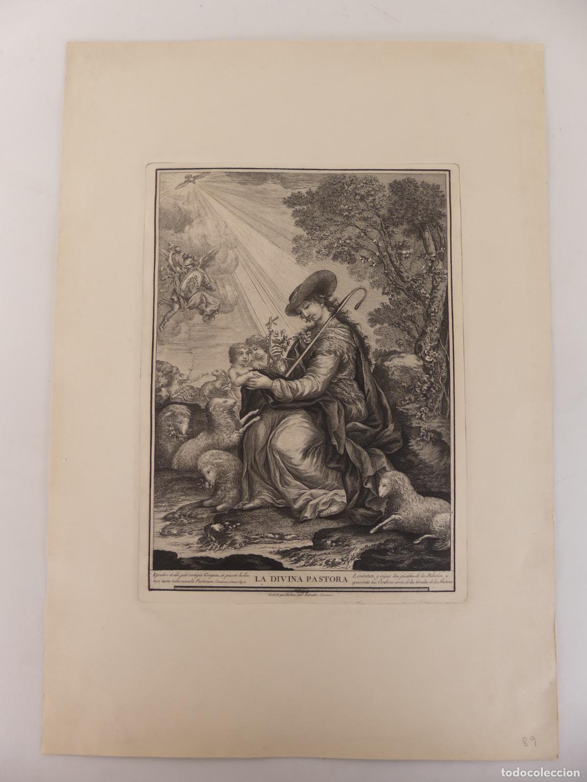 Arte: ANTIGUA LAMINA DE LA DIVINA PASTORA