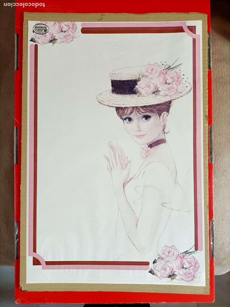 Arte: L&Aacute;MINA SOBRE CART&Oacute;N DE JOSEPHINE CURRIE PARA ENMARCAR, DAMA EN ALTA SOCIEDA FRANCESA. 45 X 30 CM.