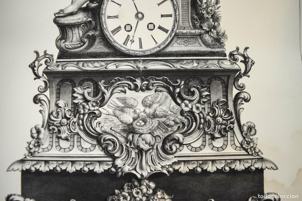 Arte: L&aacute;mina grabada - Reloj franc&eacute;s - Foto 4