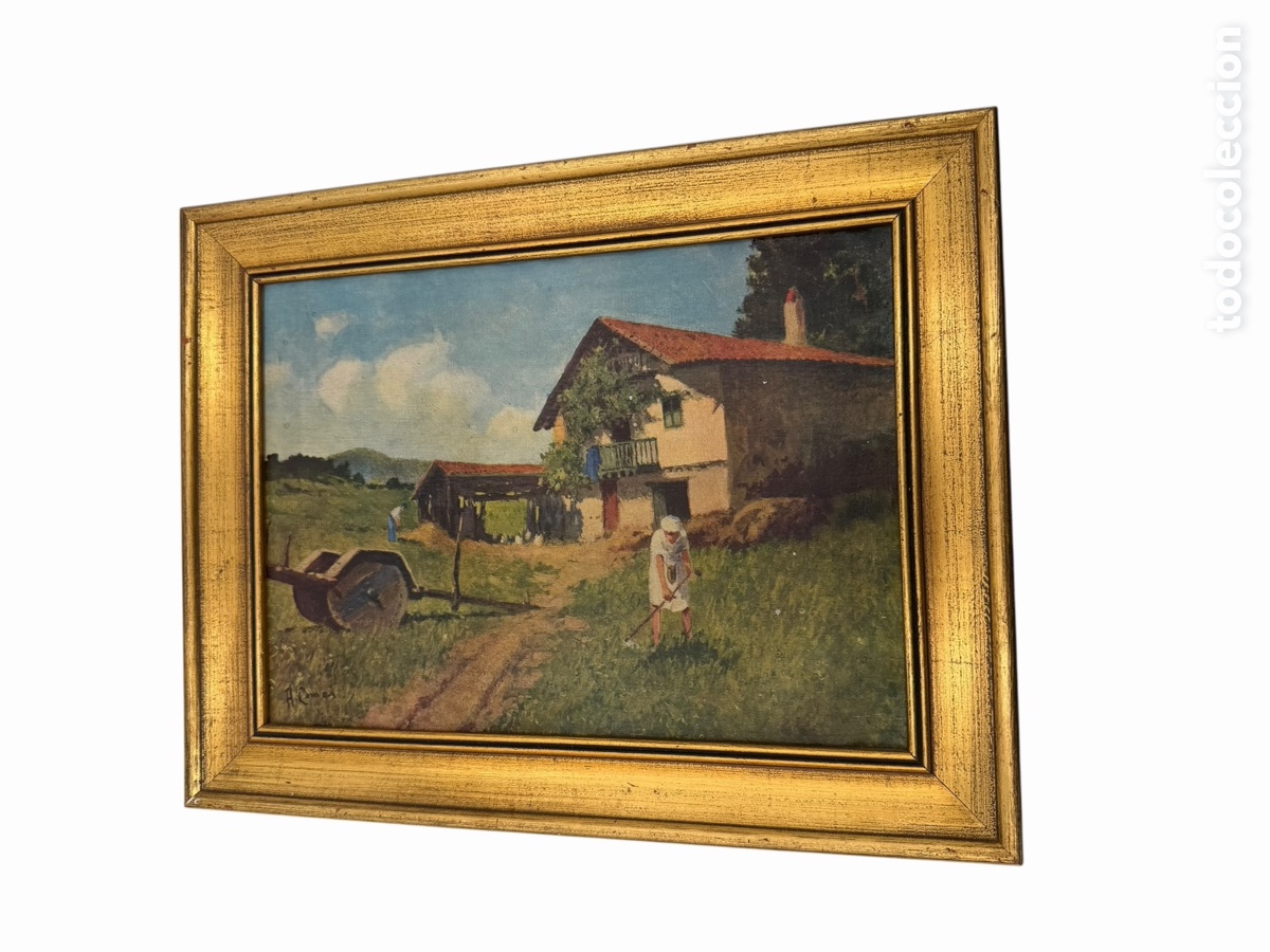 Arte: Impresi&oacute;n Sobre Tela de Obra Cl&aacute;sica. Paisaje de Caser&iacute;o