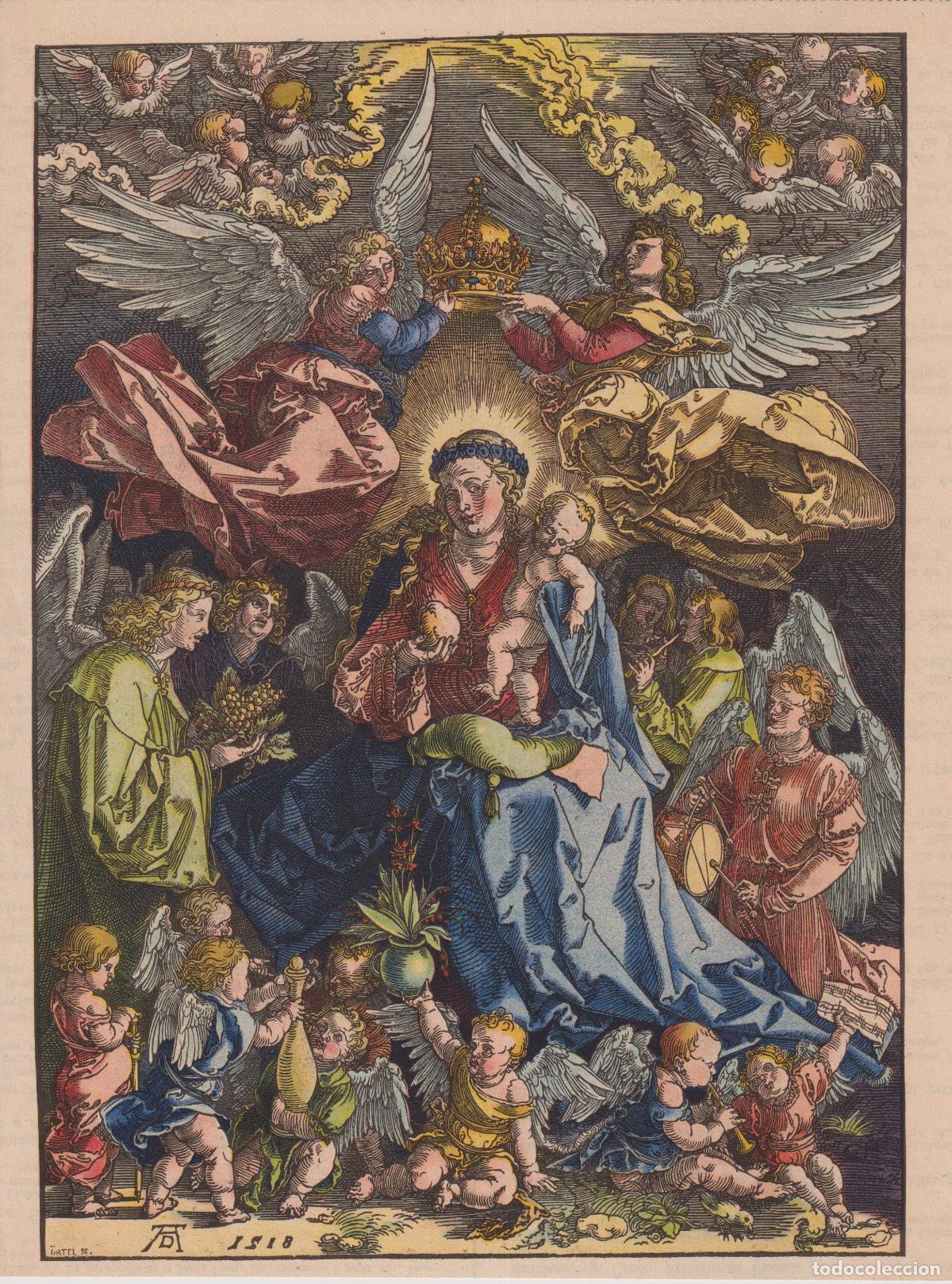 Arte: ANTIGUA L&Aacute;MINA DE UNA OBRA DE ALBERTO DURERO, LA GLORIFICACI&Oacute;N DE LA VIRGEN (1504)