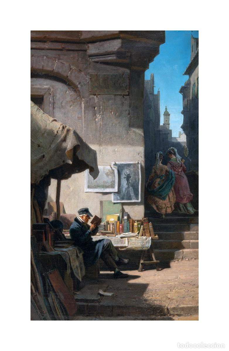 Arte: L&aacute;mina (46 x 30 cm) del cuadro El Anticuario, de Carl Spitzweg. Tema: Pintura, Arte.