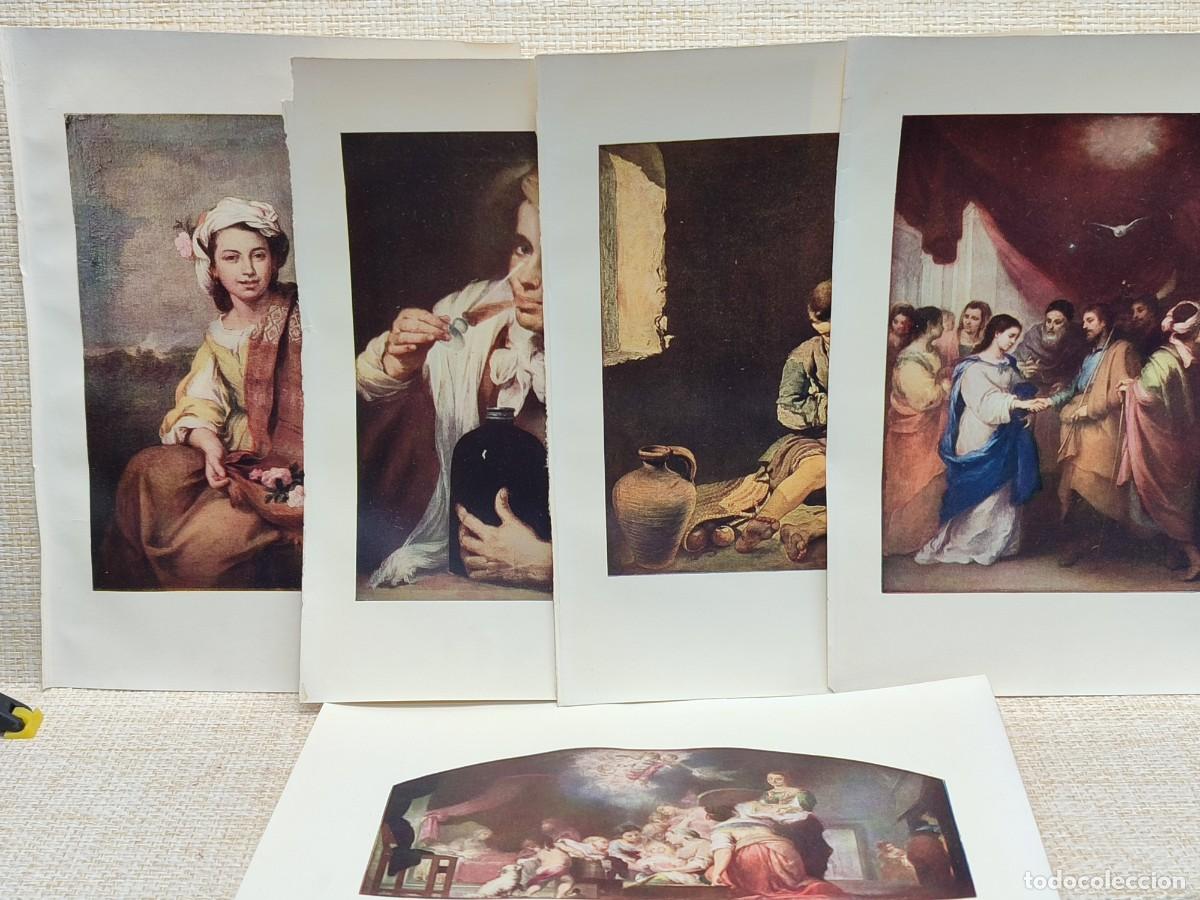 Arte: Lote de 5 laminas de Murillo. Masterpieces in colour 1910.
