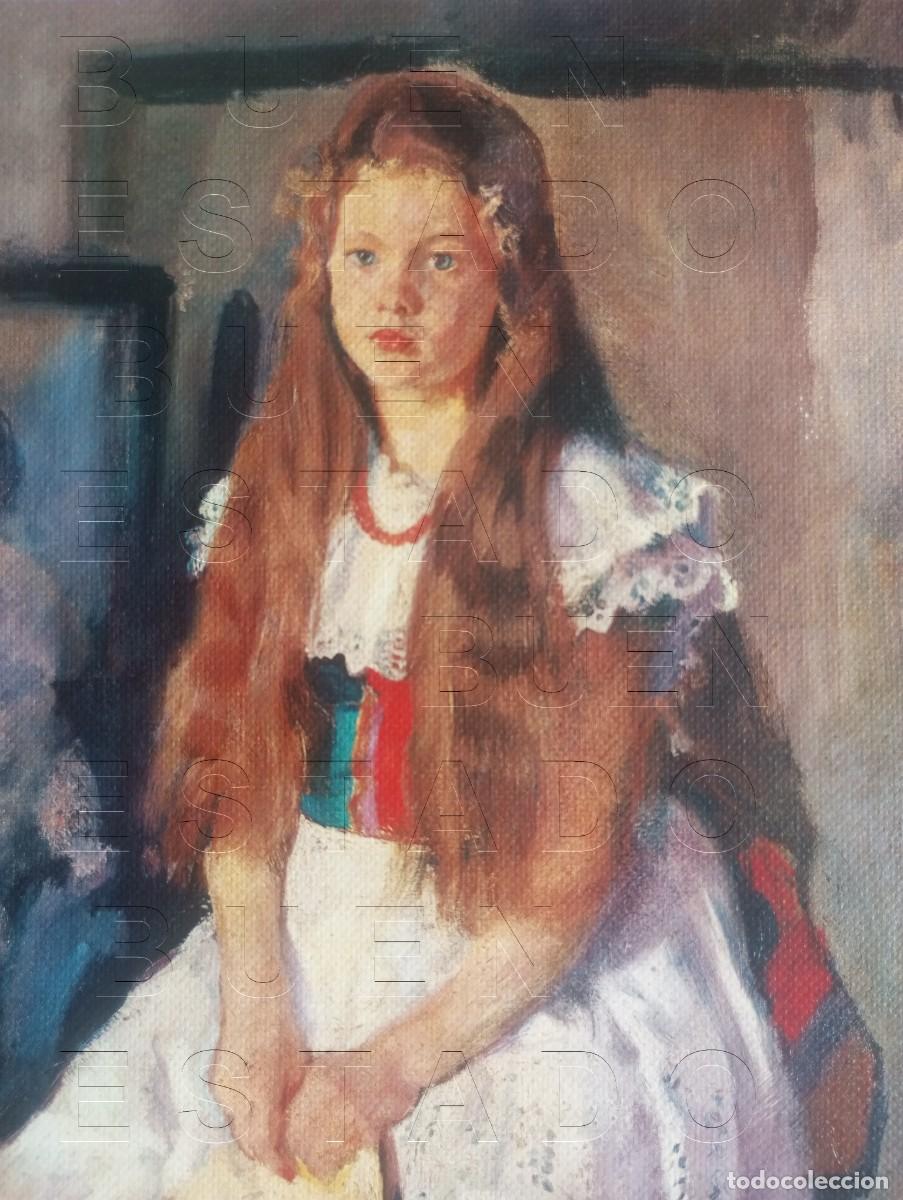 Arte: LAMINA EN TELA ANNA IN BIANCO A SPADINI PAOLO TOSCHI FIRENZE 30X24CM C33