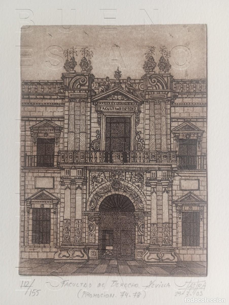 Arte: PEDRO DE LA LASTRA SANCHO FACULTAD DE DERECHO GRABADO AGUAFUERTE NUMERADO Y FIRMADO 38X28CM C33