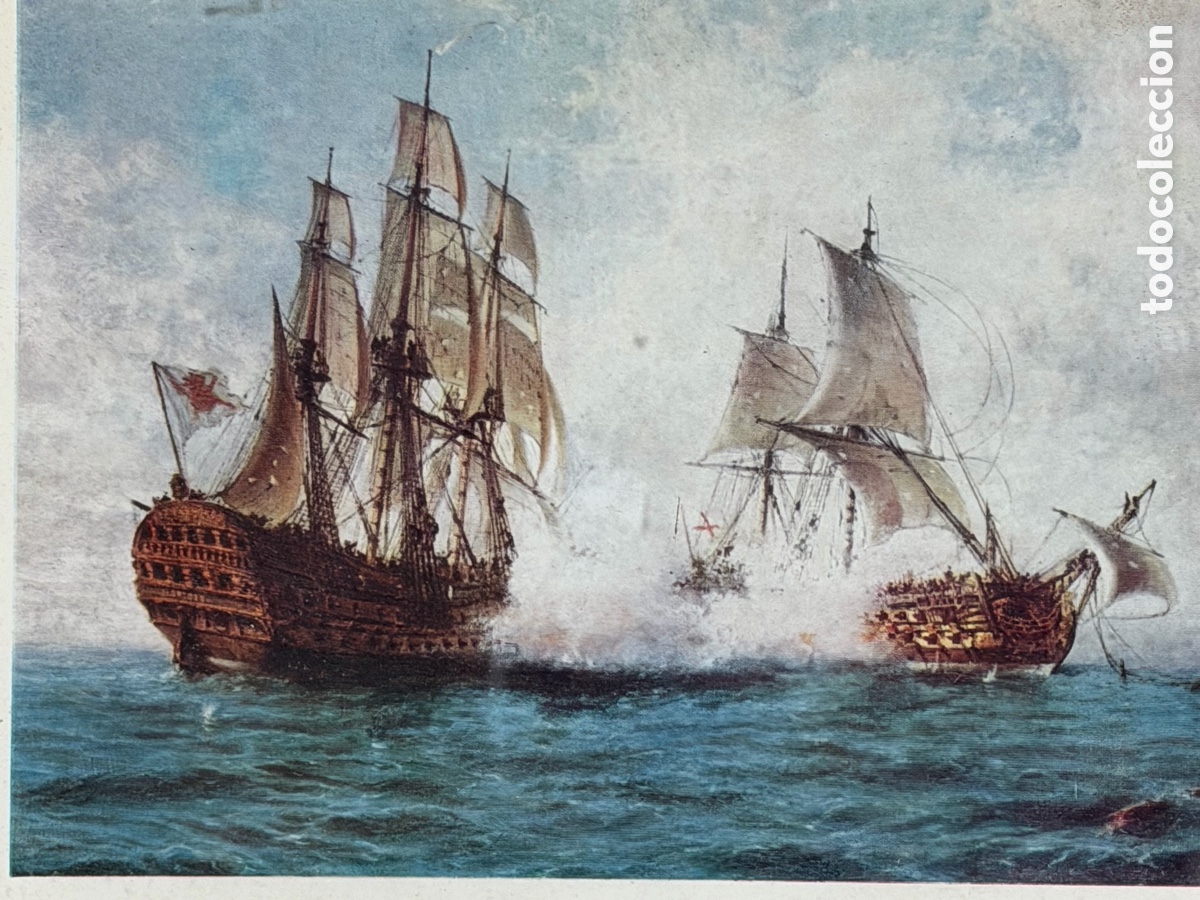 Arte: L&aacute;mina Batalla de Barcos enmarcada - Foto 3