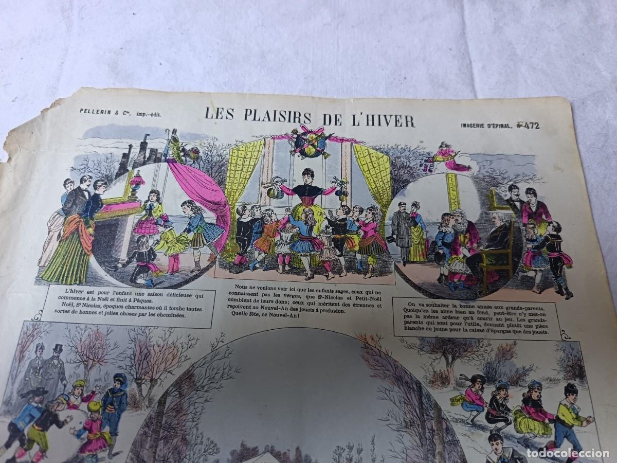 Arte: Raro, S. XIX, Auca, Pliego de Cordel o L&aacute;mina Antigua, Les Plaisirs de L&acute;Hiver