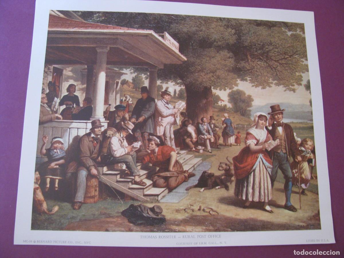 Arte: LAMINA DE THOMAS ROSSITIER. RURAL POST OFFICE. BERNARD PICTURE CO EE.UU. 28X23 CM