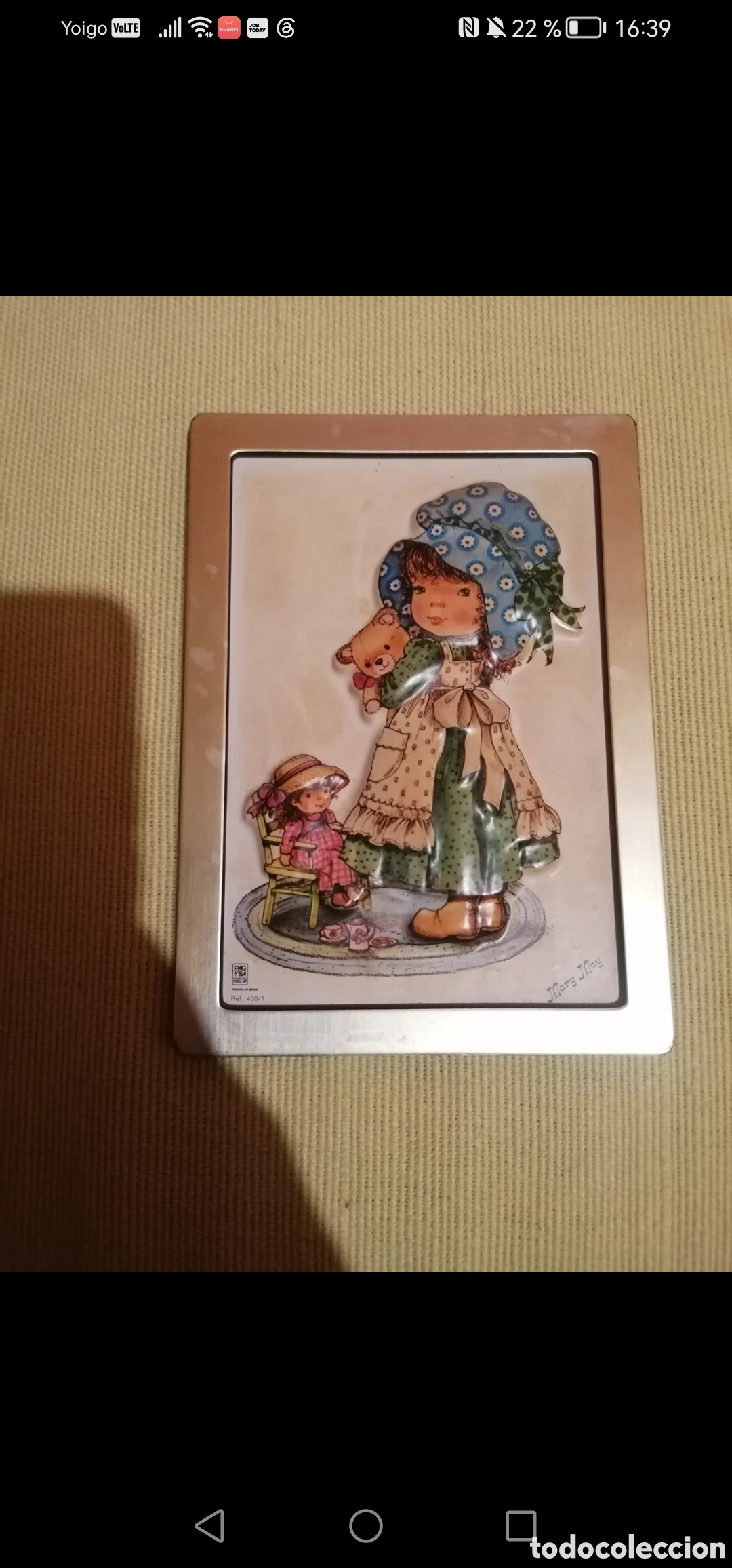 Arte: Cuadro infantil Vintage Estilo Sarah Kay Ni&ntilde;a con Patito