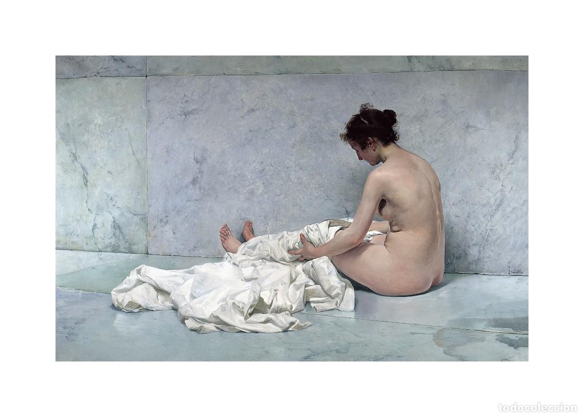 Arte: L&aacute;mina (42 x 30 cm) del cuadro Despu&eacute;s del Ba&ntilde;o, de Joaqu&iacute;n Sorolla. Pintura, Arte.
