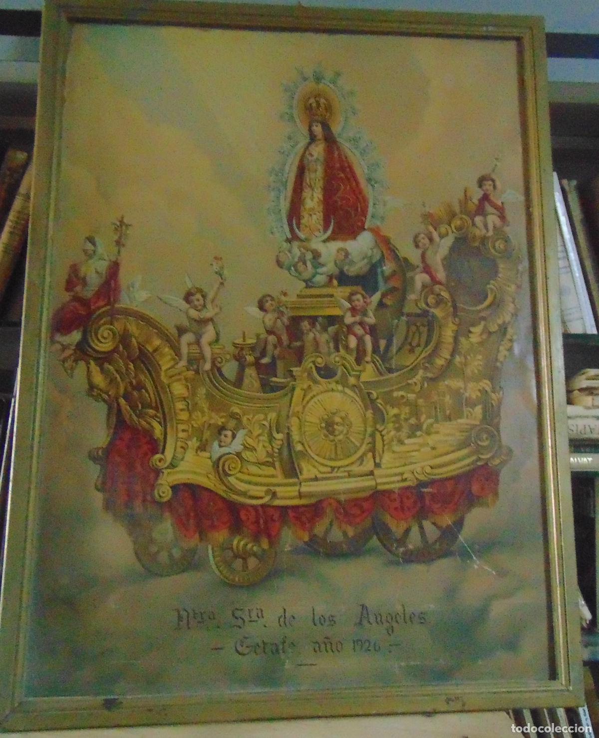 Arte: ANTIGUA LAMINA NUESTRA SE&Ntilde;ORA DE LOS ANGELES, GETAFE 1926