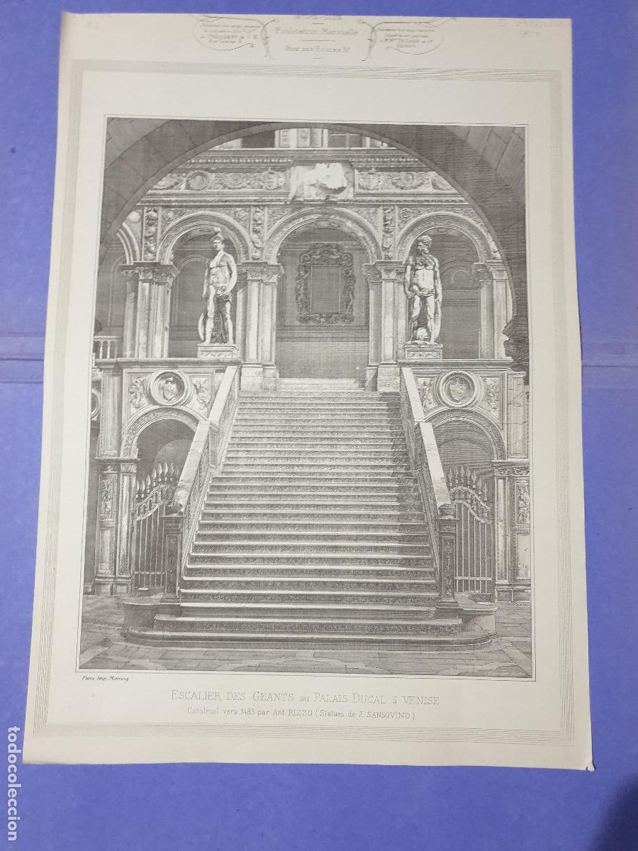 Arte: CROQUIS ARQUITECTONICO DE EPOCA.IMP.MONROC ,PARIS