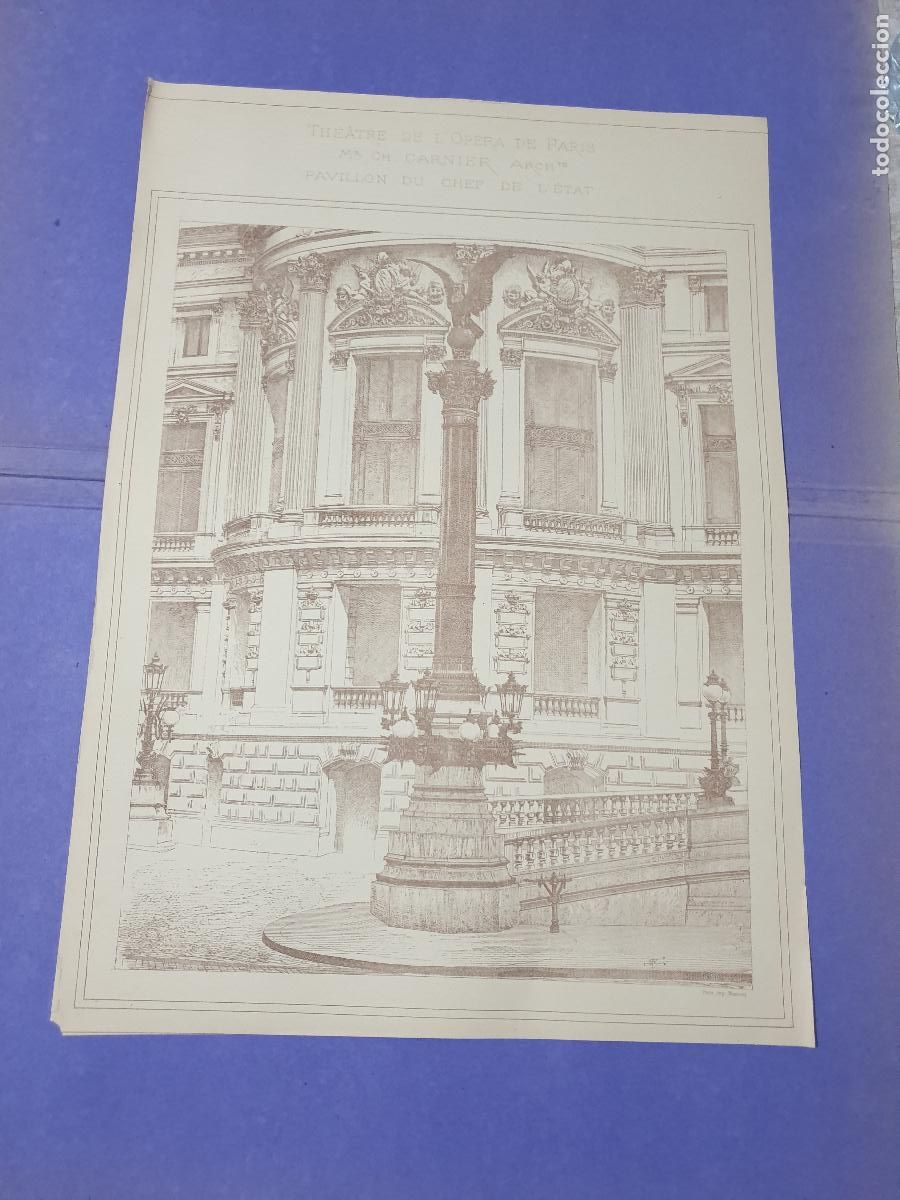 Arte: CROQUIS ARQUITECTONICO DE EPOCA.IMP.MONROC ,PARIS