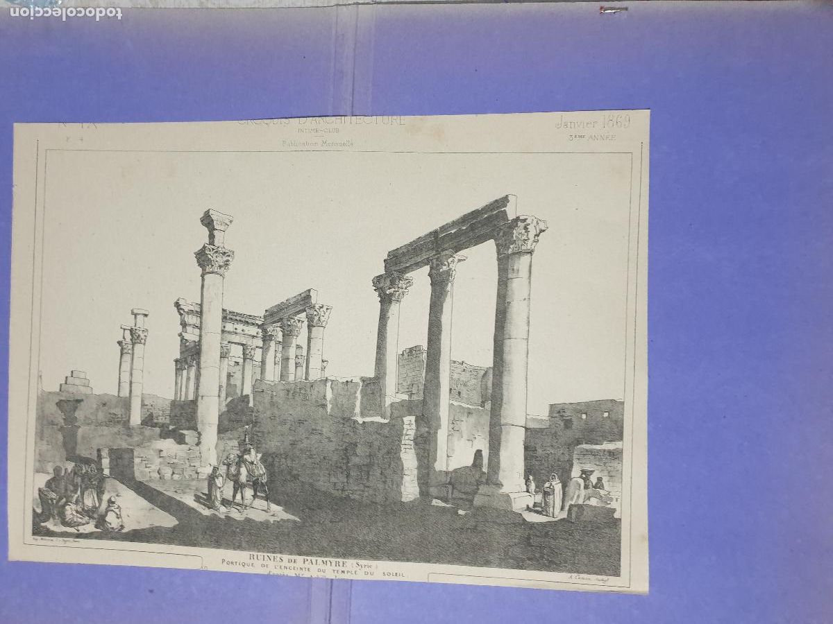 Arte: CROQUIS ARQUITECTONICO DE EPOCA.IMP.MONROC ,PARIS