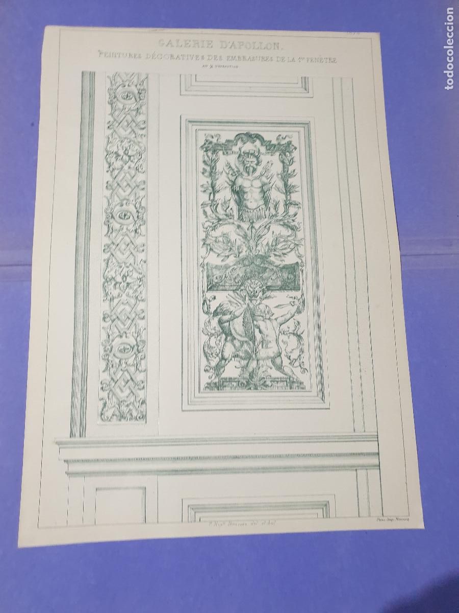 Arte: CROQUIS ARQUITECTONICO DE EPOCA.IMP.MONROC ,PARIS