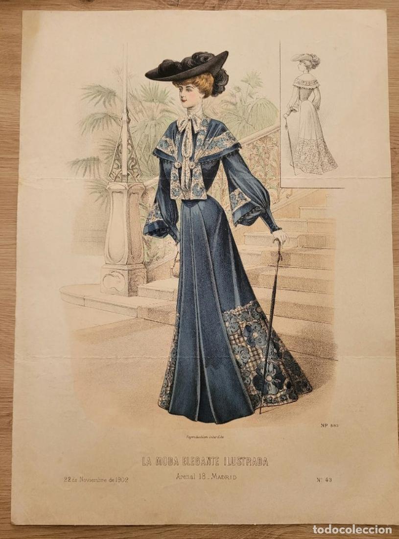 Arte: LAMINA ANTIGUA 1902 LA MODA ELEGANTE MADRID ARENAL BELLE EPOQUE. 37.5X27cm ESPA&Ntilde;A SPAIN