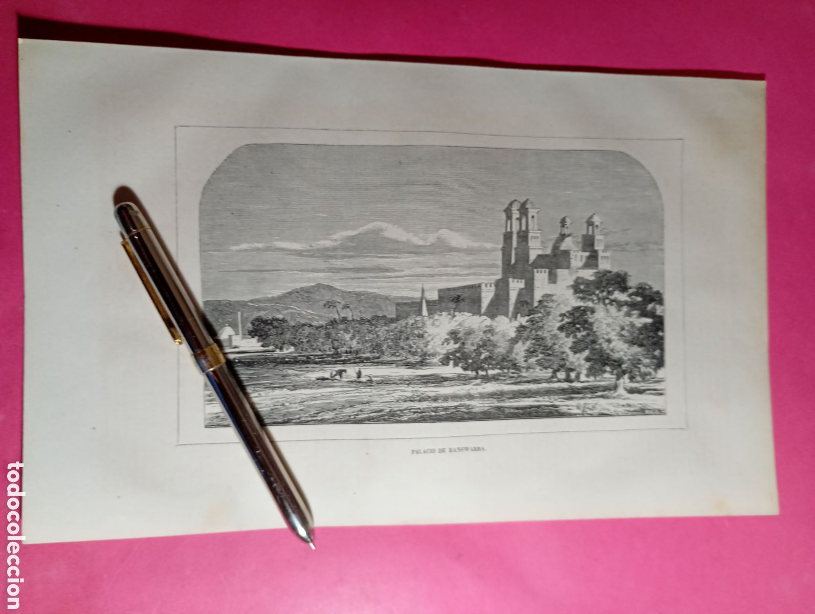 Arte: PALACIO DE BANSWARRA LAMINA B/N FIN XIX INICIO XX