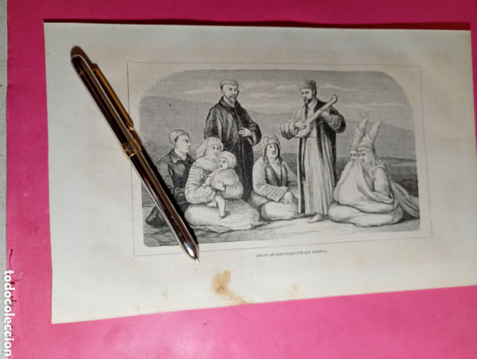 Arte: KIRGUISTAN grupo de kirguises con dos esposas - BN FIN XIX INICIO XX -