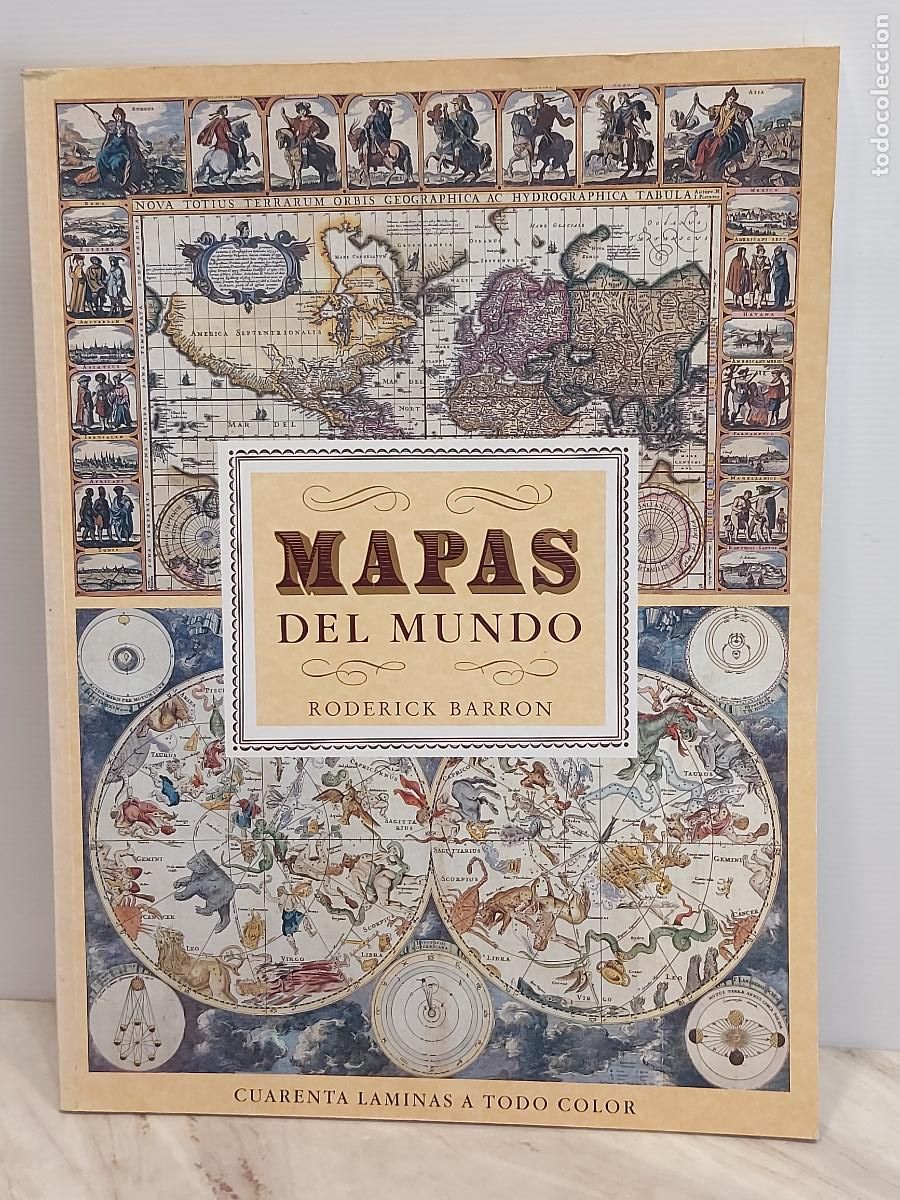 Arte: MAPAS DEL MUNDO | RODERICK BARRON | 40 L&Aacute;MINAS A TODO COLOR | LIBSA 1990