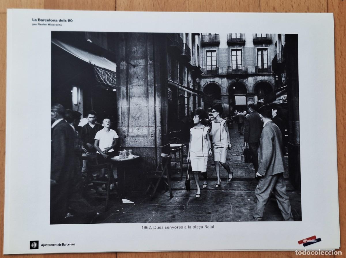Arte: LAMINA DE XAVIER MISERACHS -LA BARCELONA DELS 60 - 1962 DUES SENYORES A LA PLA&Ccedil;A REIAL - NUEVA