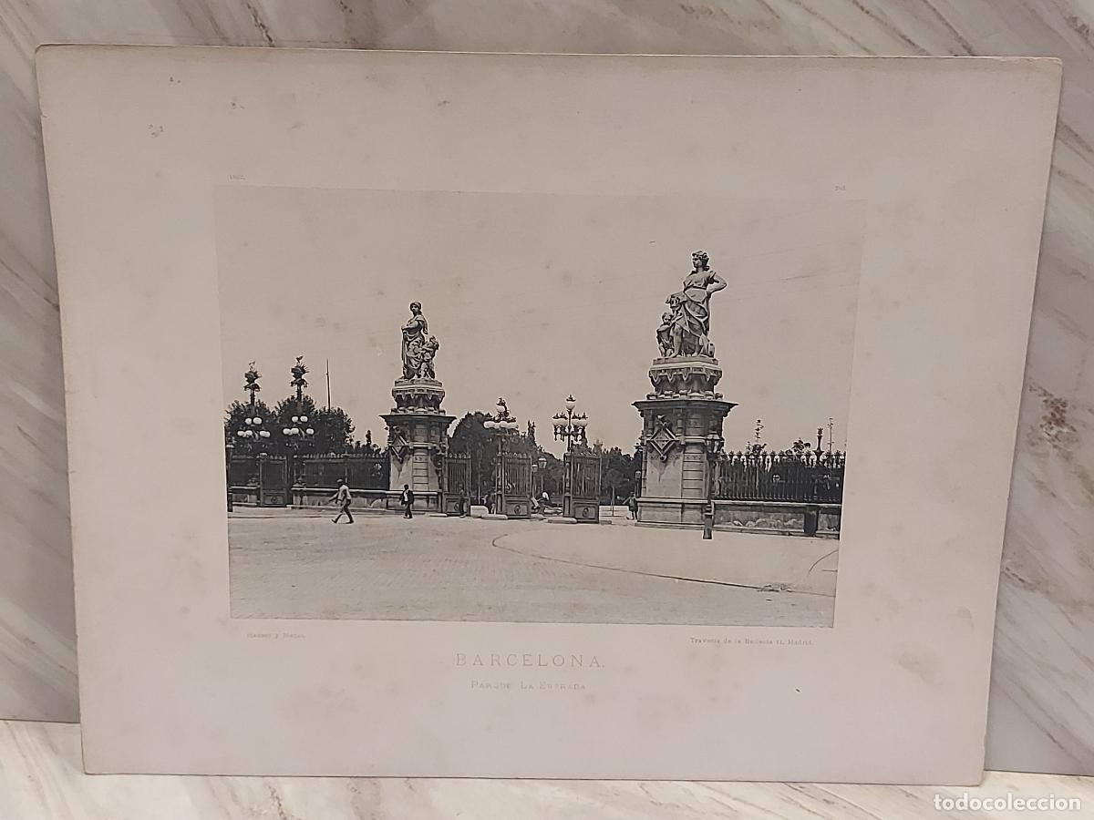 Arte: A&Ntilde;O 1892 | BARCELONA | PARQUE LA ENTRADA | ESPA&Ntilde;A ILUSTRADA N.&ordm; 281 | HAUSER Y MENET | FOTOTIPIA